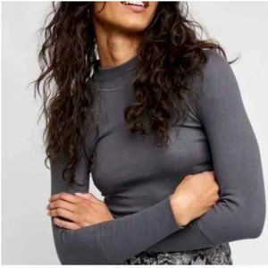 NWT Free People The Rickie Top in Charcoal